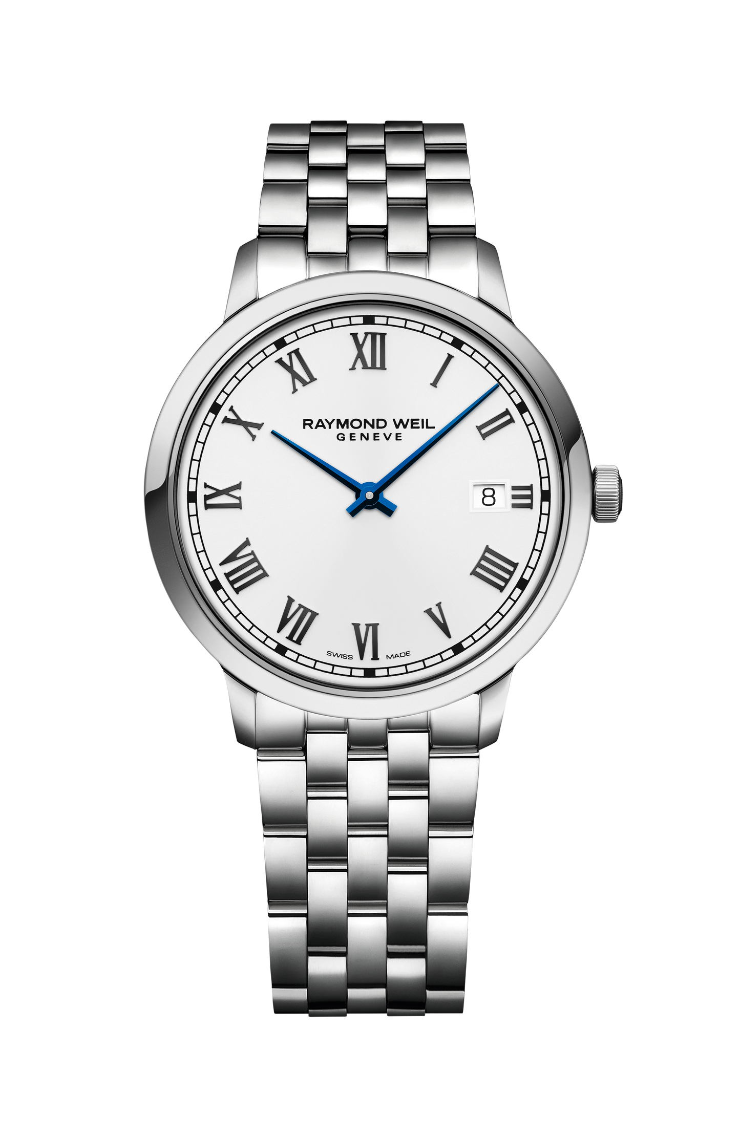 Toccata Men's Classic White Dial Stainless Steel Quartz Watch, 39 mm
