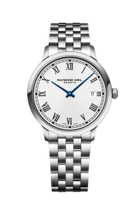 Toccata Men's Classic White Dial Stainless Steel Quartz Watch, 39 mm