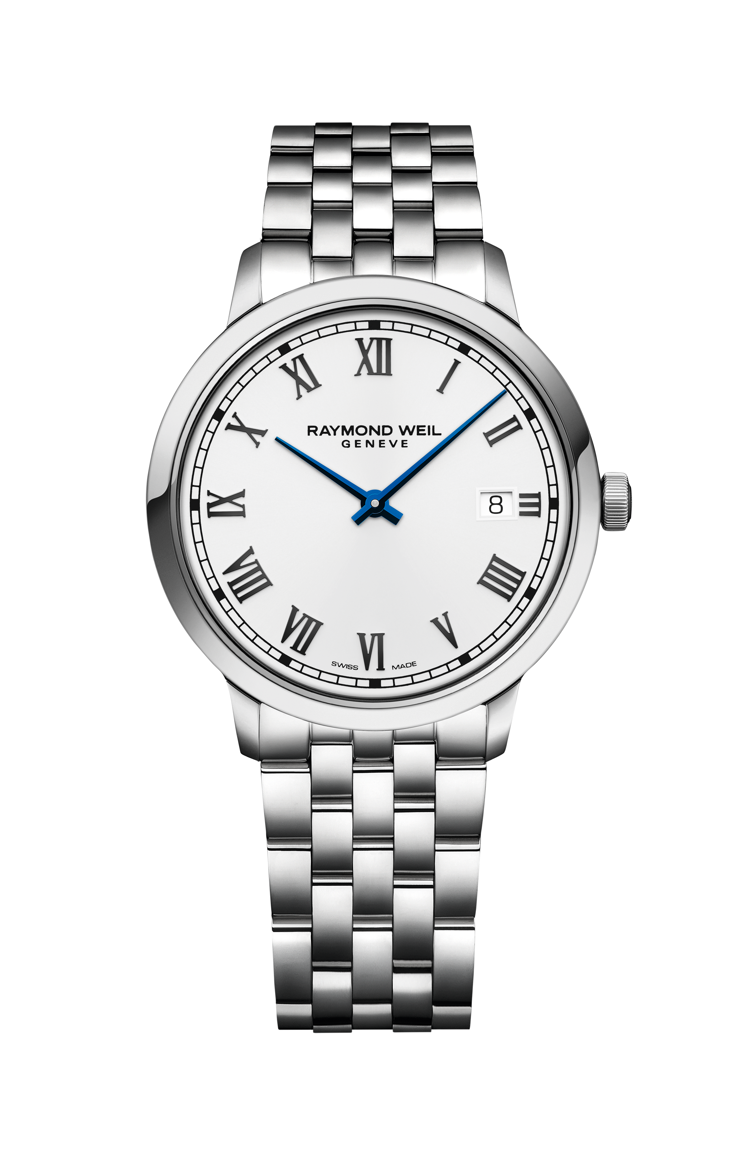 Toccata Men's Classic White Dial Stainless Steel Quartz Watch, 39 mm