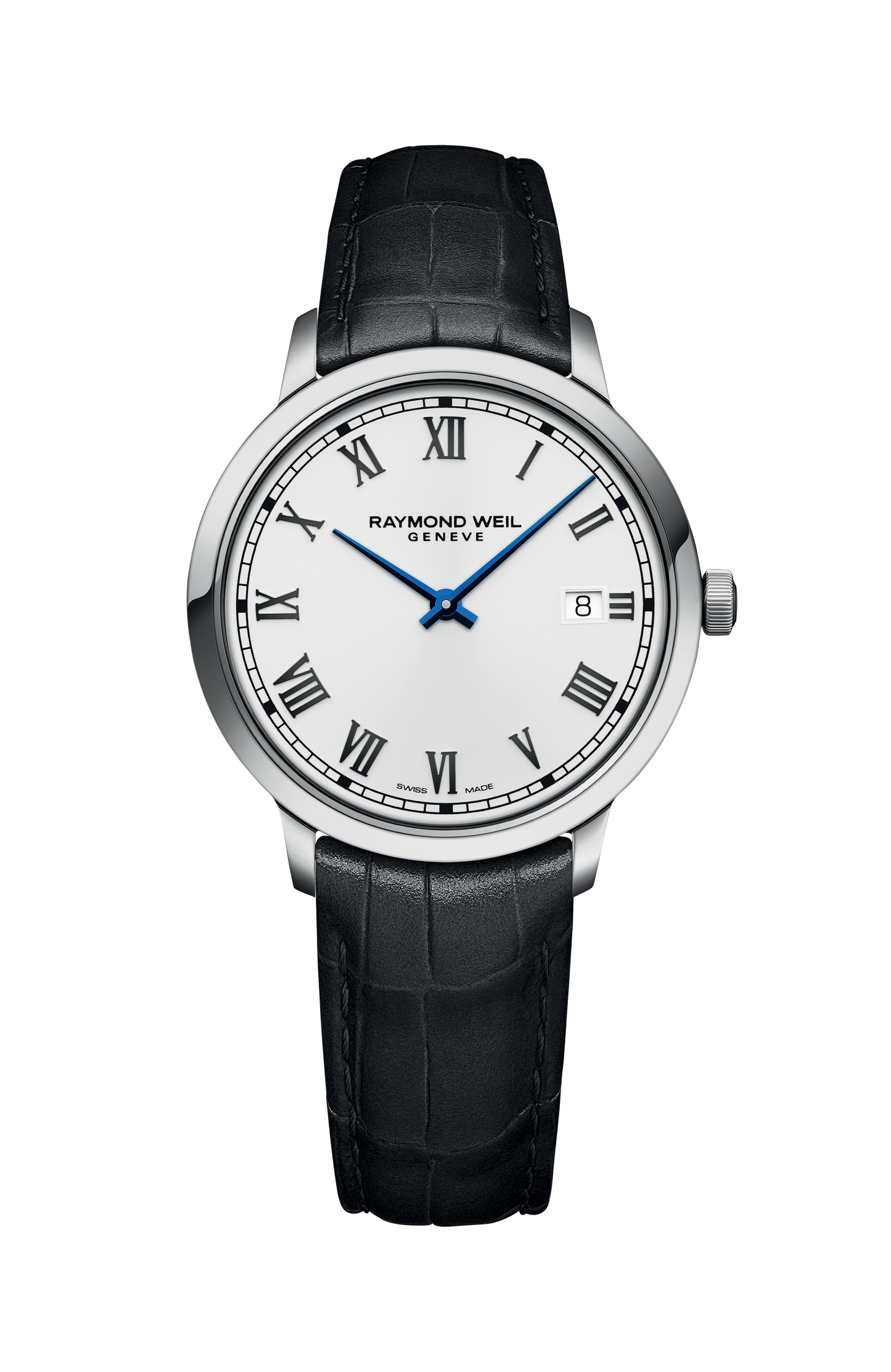 Toccata Men's Classic White Dial Leather Quartz Watch, 39 mm