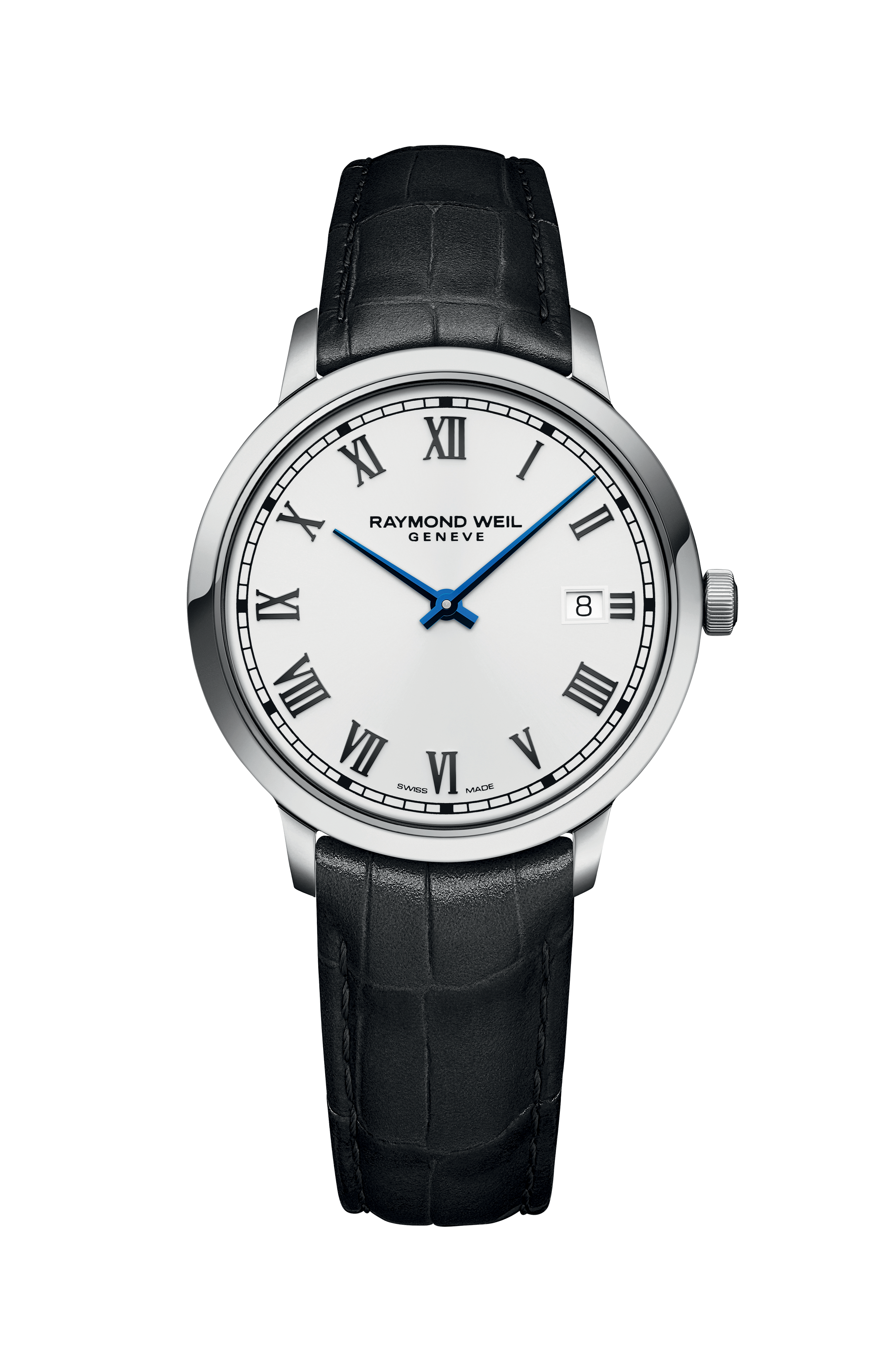 Toccata Men's Classic White Dial Leather Quartz Watch, 39 mm