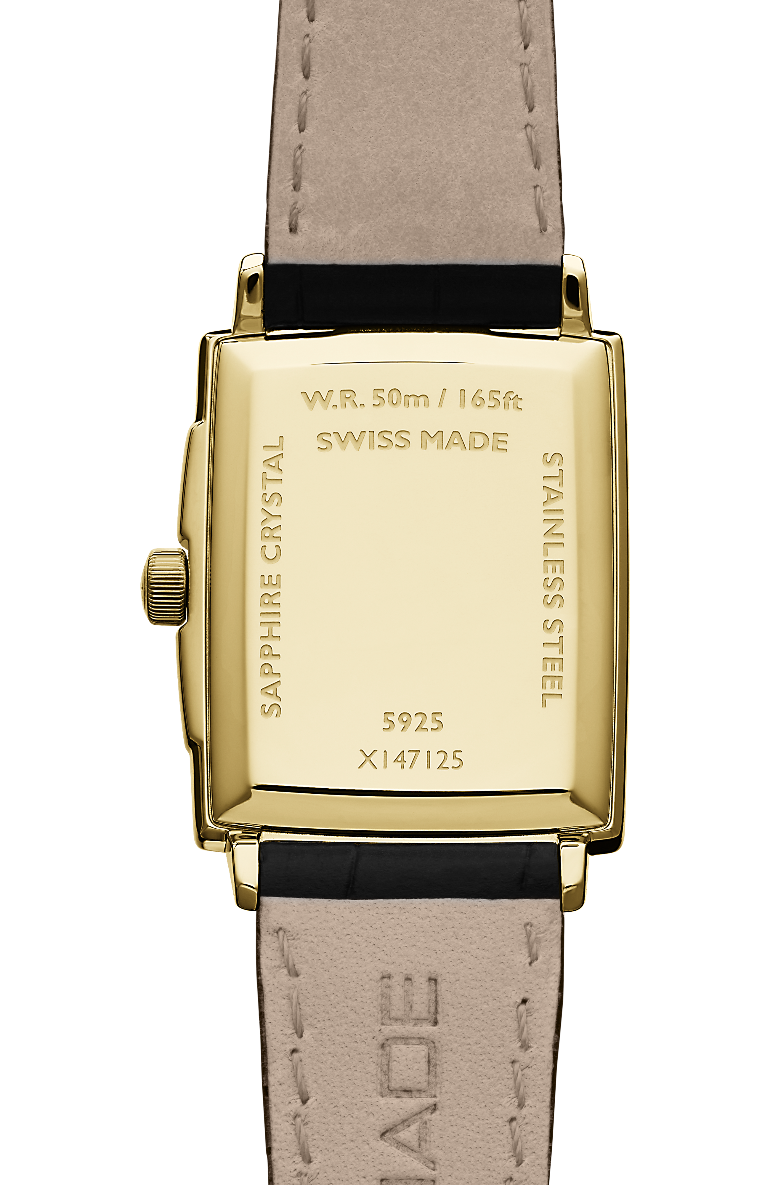 Toccata Ladies Gold Quartz Leather Watch, 22 x 28 mm