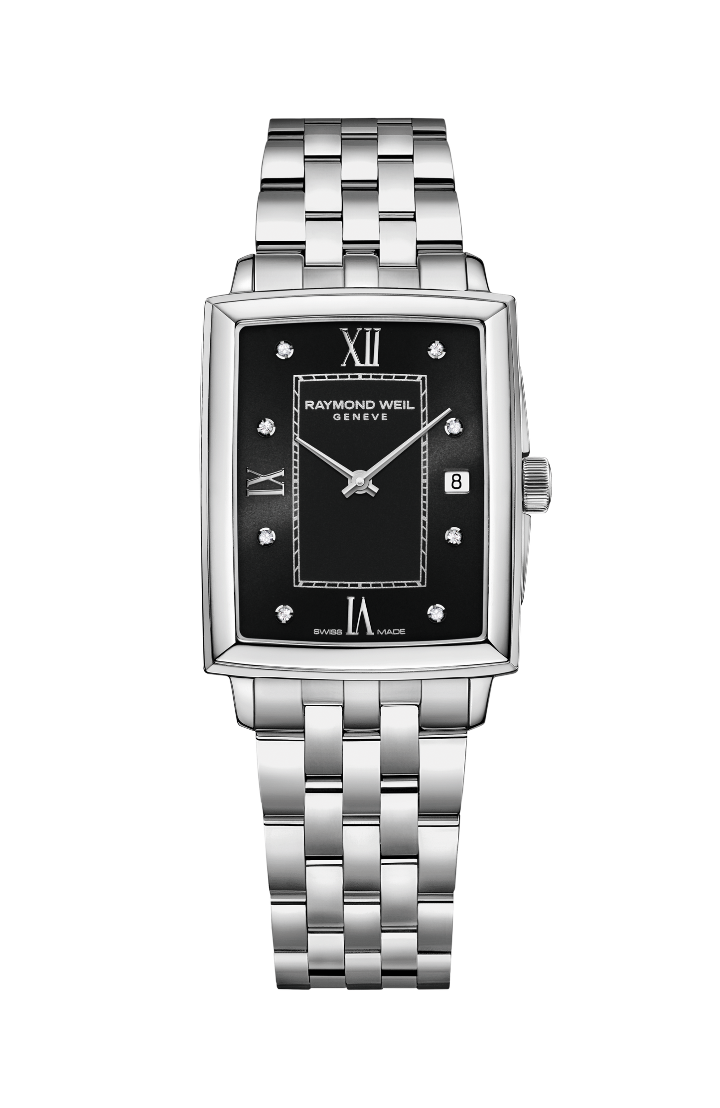 Toccata Ladies Black Dial Diamond Quartz Watch, 22 x 28 mm