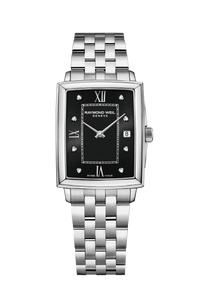 Toccata Ladies Black Dial Diamond Quartz Watch, 22 x 28 mm