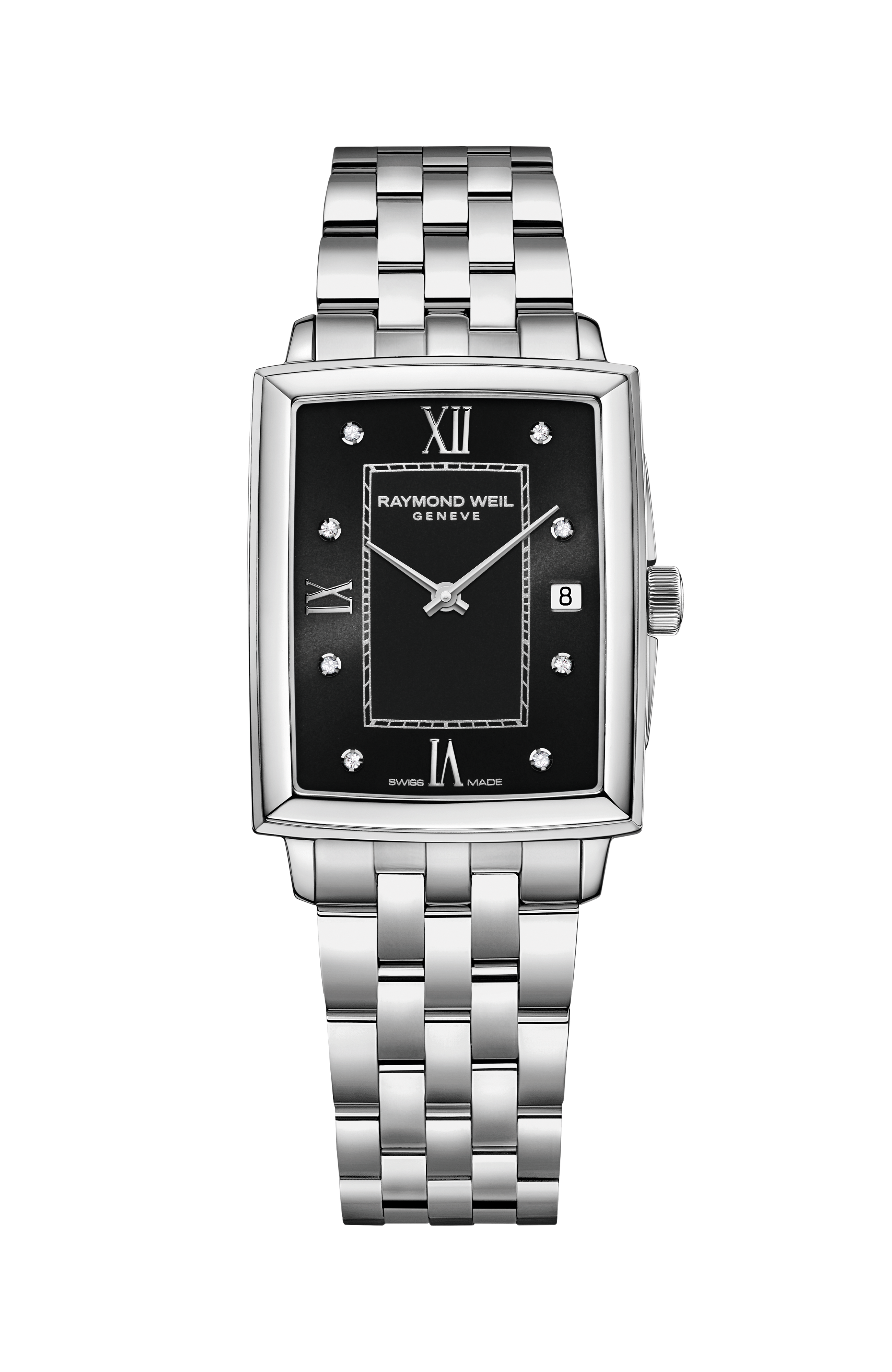 Toccata Ladies Black Dial Diamond Quartz Watch, 22 x 28 mm