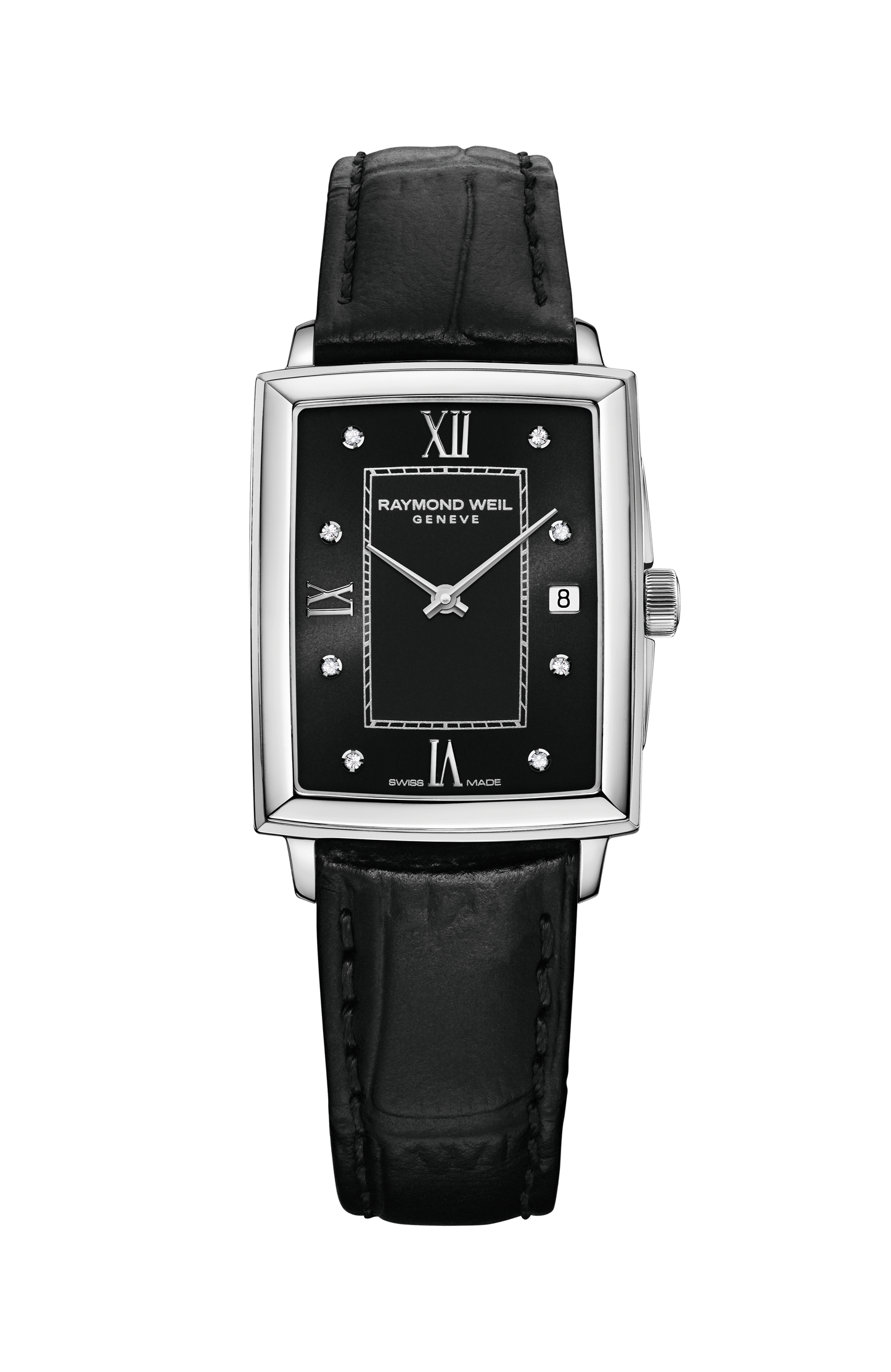 Toccata Ladies Black Dial Diamond Quartz Watch, 22 x 28 mm