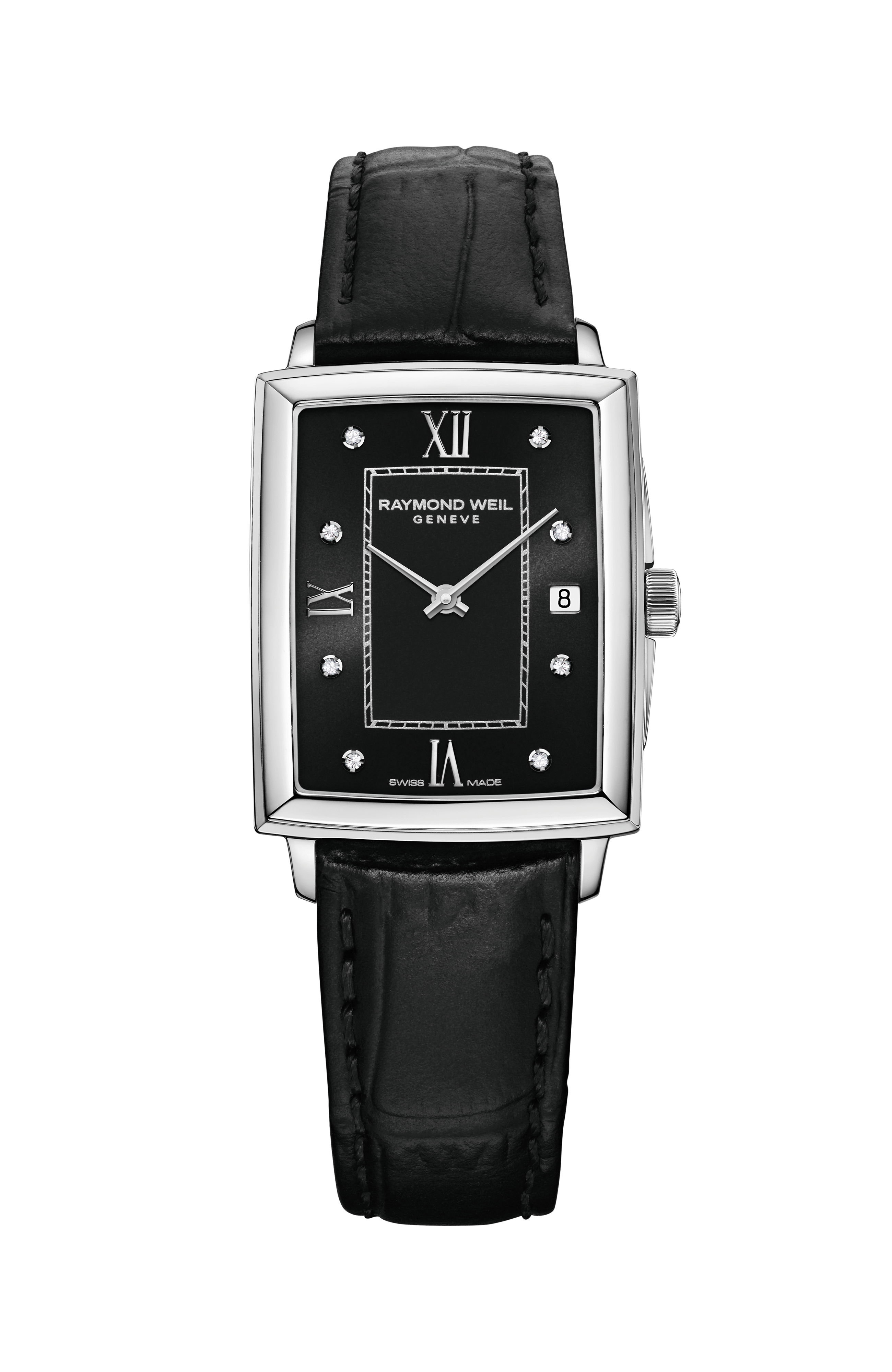 Toccata Ladies Black Dial Diamond Quartz Watch, 22 x 28 mm