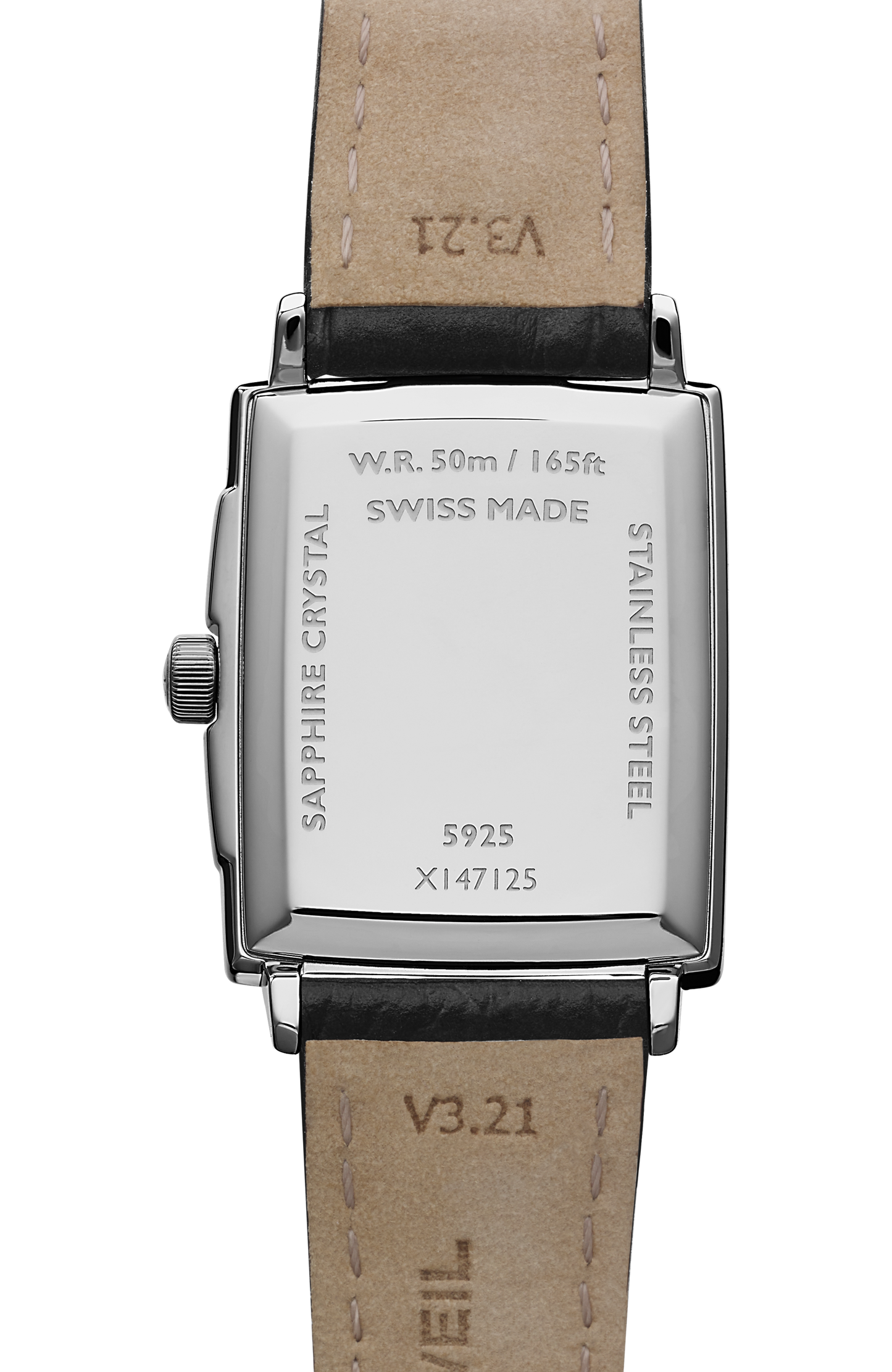 Toccata Ladies Stainless Steel Quartz Leather Watch, 22 x 28 mm