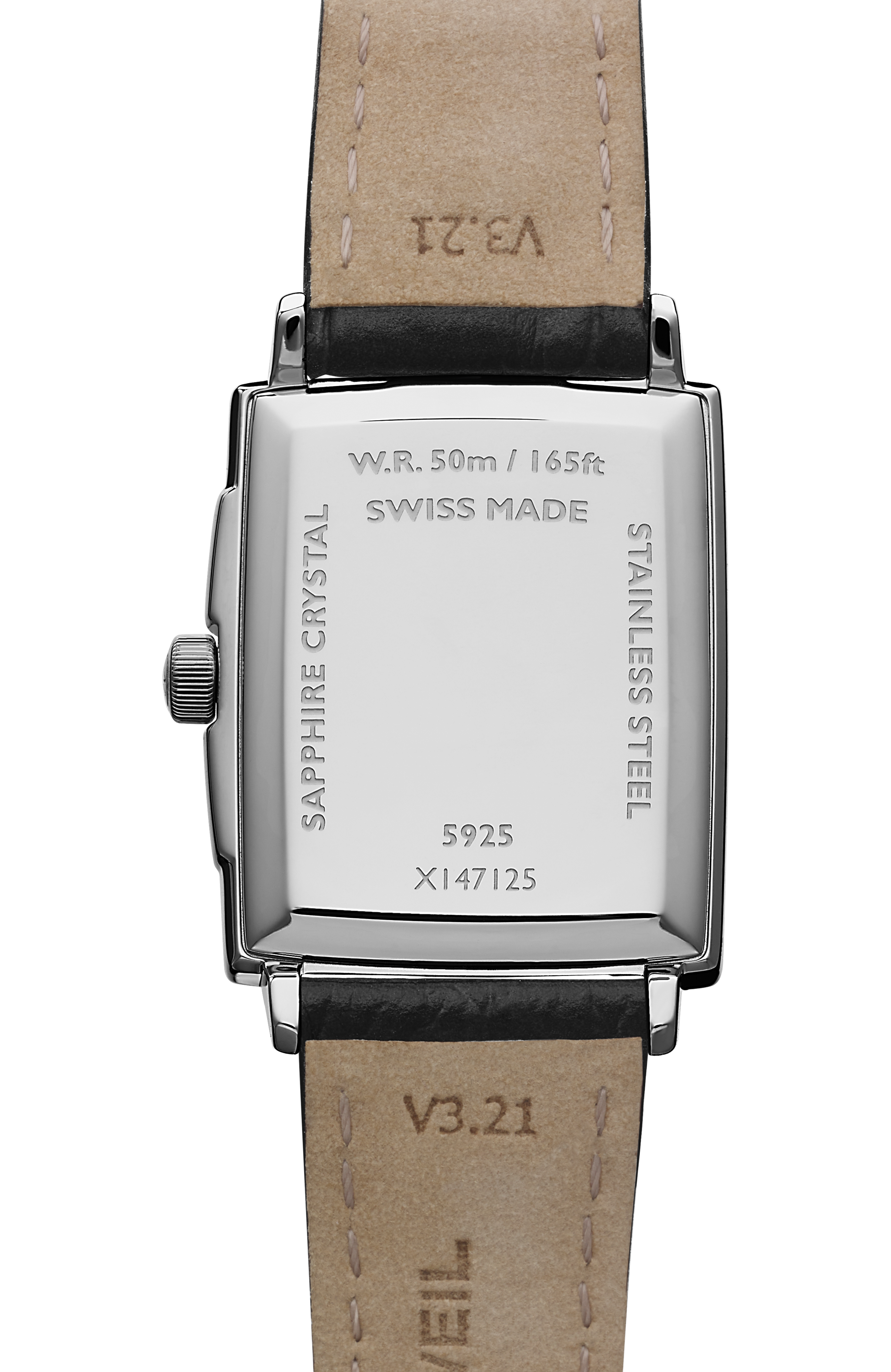 Toccata Ladies Stainless Steel Quartz Leather Watch, 22 x 28 mm