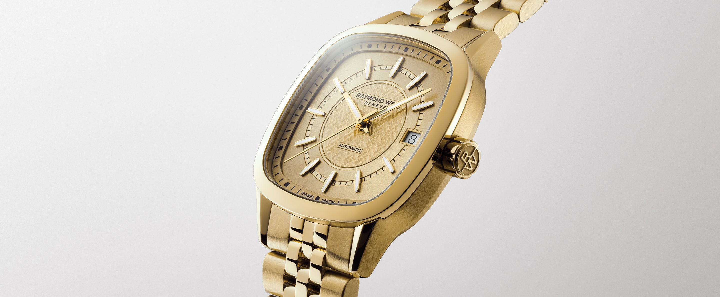RAYMOND WEIL ゴールド Automatic Cushion-Shaped Champagne Dial Watch - Freelancer