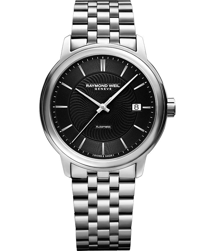 mens stainless steel black watch