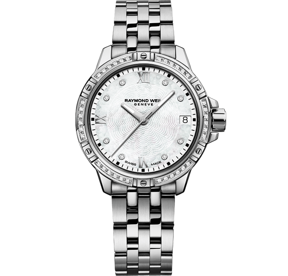 Ladies Silver Steel Diamond Luxury Quartz Watch - Raymond Weil