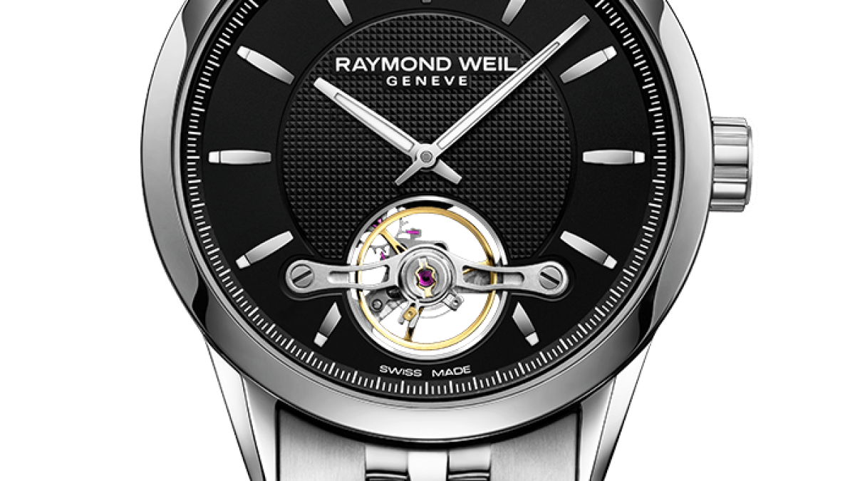 Men's Open Aperture Black Steel Watch - Freelancer - Raymond Weil