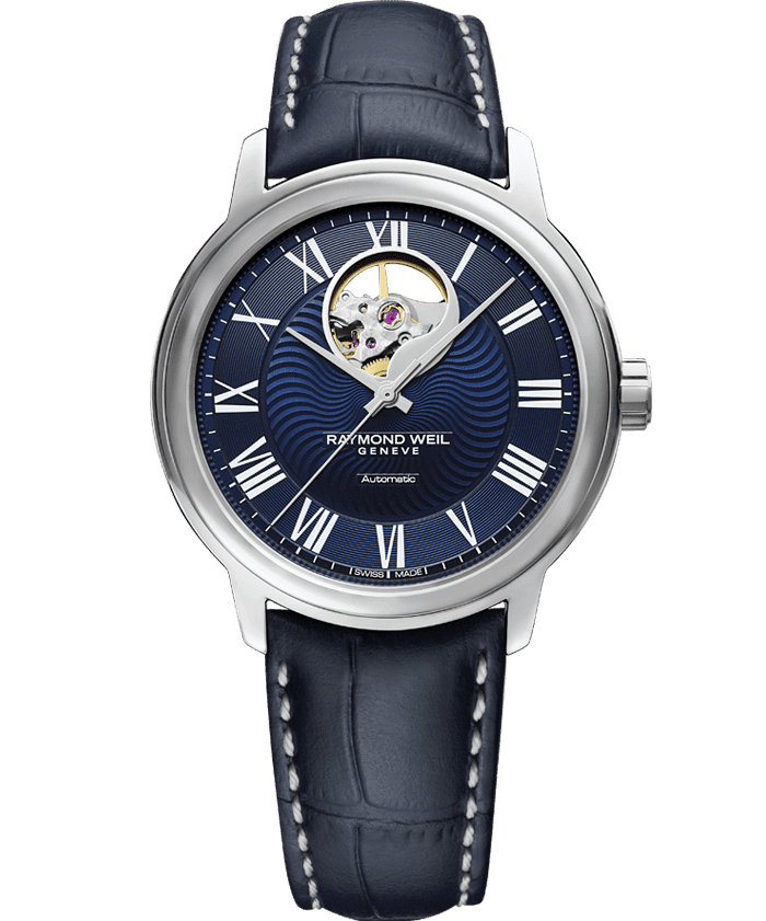 blue leather watch