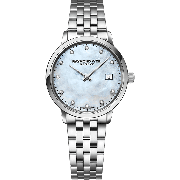 Steel White Mother-of-Pearl Diamond Watch - Toccata