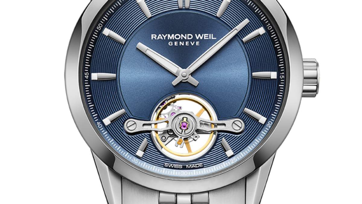 Men s Open Aperture Blue Steel Watch Freelancer RAYMOND WEIL