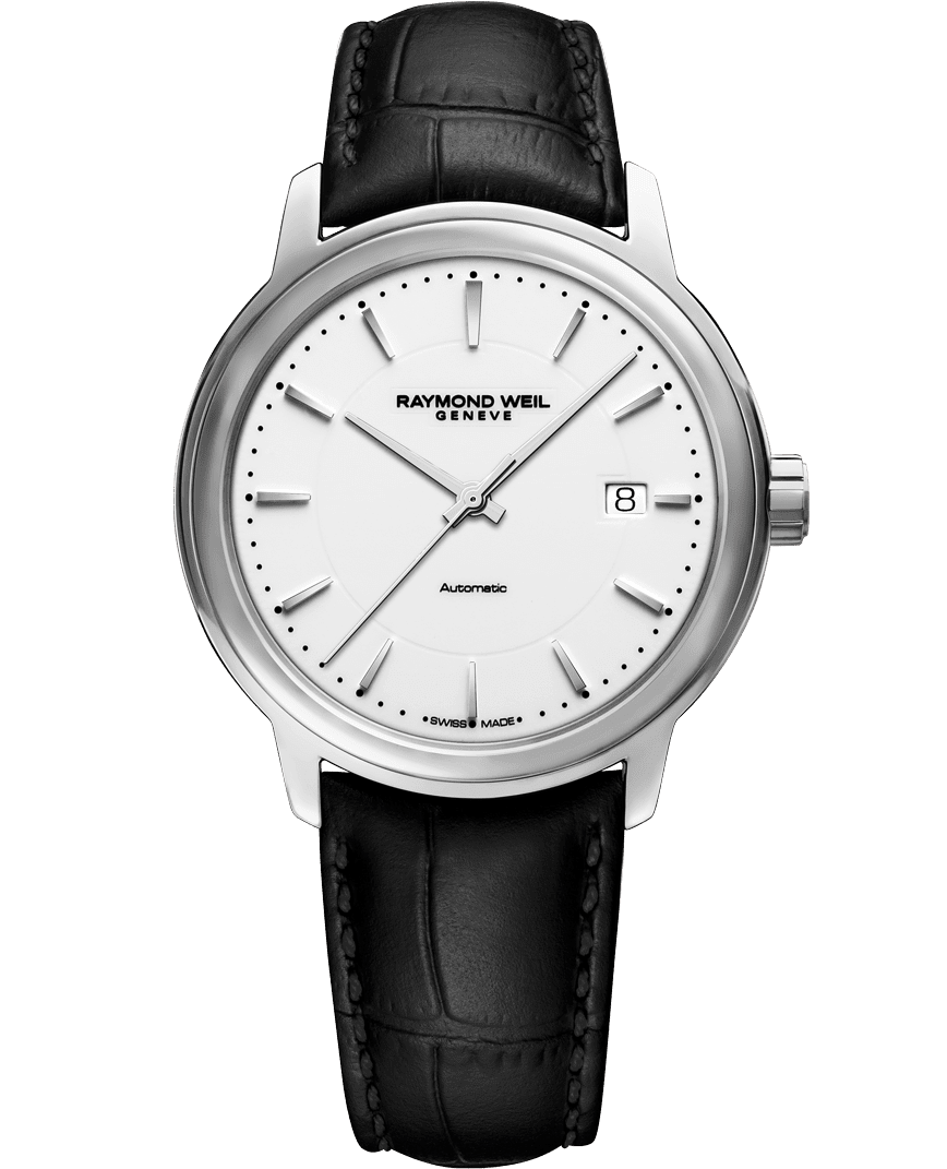 white leather strap watch mens
