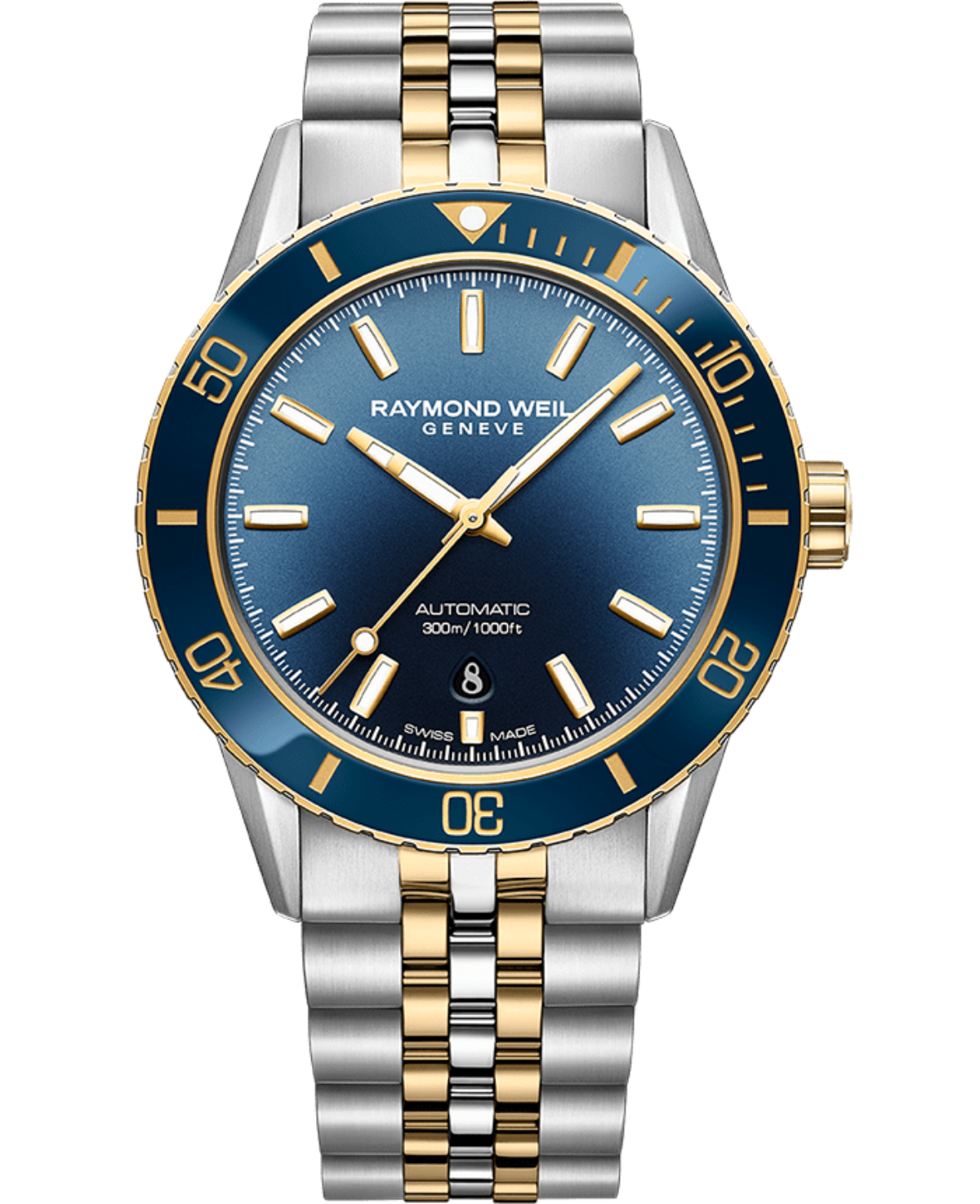 Blue Dial Automatic Diving Watch With Stainless steel bracelet