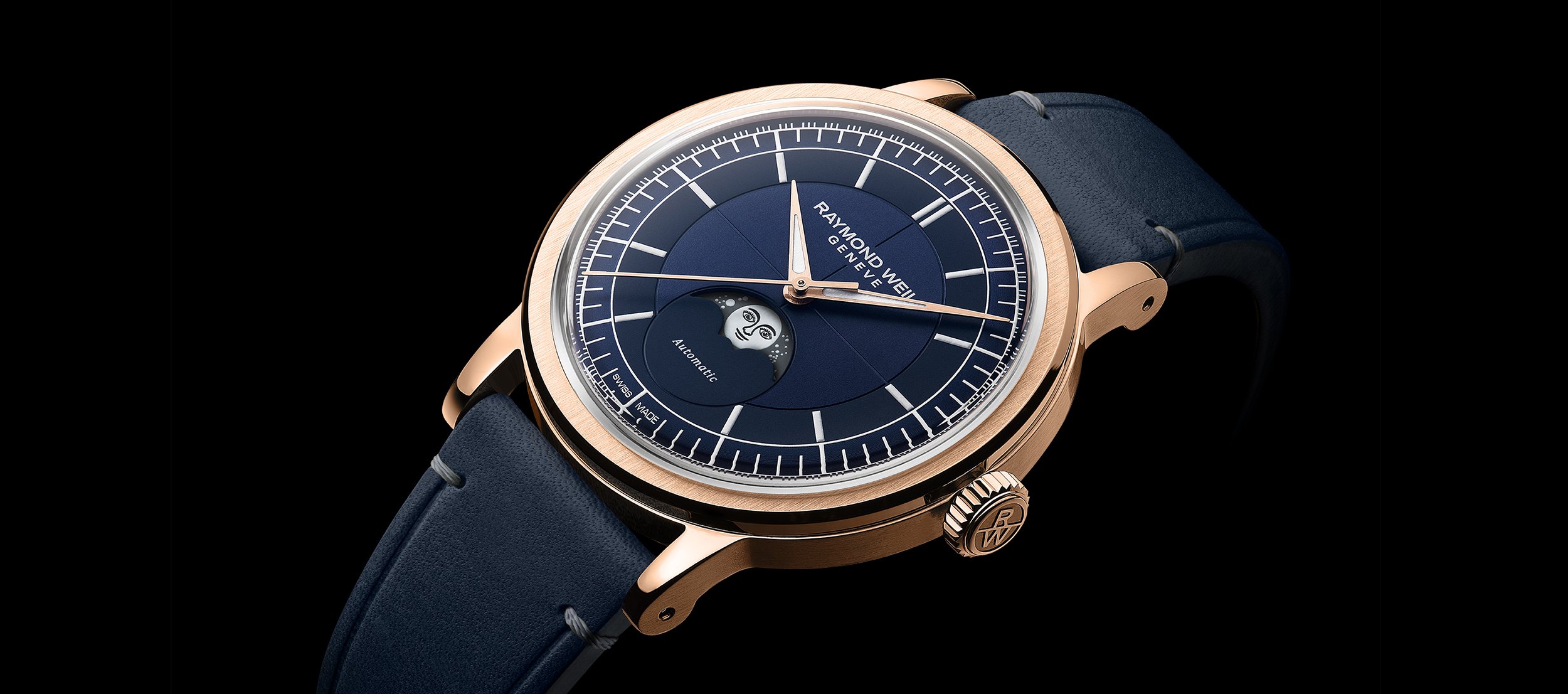RAYMOND WEIL 5483-2 Moon Phase (Triple Date) Calendar Watc